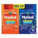 Vicks DayQuil & NyQuil Ultra 集中 Liquicaps Co-Pack, Cold & Flu Medicine, 强大的多节日间和夜间缓解头痛, 发烧, 酸喉, 小痛, & Cough, 96ct
