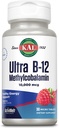 KAL Ultra B12 甲基Cobalamin 10,000mcg, 高概率维生素B-12 用于健康能源,代谢,Nerve,红血细胞支持,* 天然树莓花,蔬菜, 30个微片, 30个服务