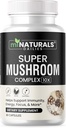 MINATURALS 蘑菇综合体 CAPSULE - 狮子的马内,雷希,科迪塞普斯,查加,土耳其的Tail,Maitake - 补充真水果生产体 - 10 in 1