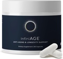 InfiniWell InfiniAge 长寿补充剂 - 带有Lutein,N-乙酰Cysteine(NAC)和低剂量锌的高级细胞健康补充剂 - 支持营养感知和Mitochondrial 健康(30 Capsules)