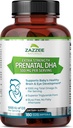 Zazzee Extra Strength Prenatal DHA 500 mg, 180 Enteric Coated Softgels, 1000 mg Omega 3’s, 1000 UI Vitamin D3, Burp Free, No Fishy Aftertaste, Superior Triglyceride Form, Purified Deep Sea Fish Oil