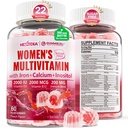 女性Gummy、Calcium、D3 K2、Methylfolate & B12、Inositol、每日维生素A、C、E、B Complex、Biotin、铁 - 能源、Imune、Bone、皮肤、头发 - Vegan、无糖、60