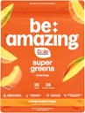 BE AMAZING Super Greens Powder with Prebiotics, Digestive Enzymes & Antioxidants, 35 Fruits & Veggies, Electrolytes & Fiber, Vegan, Gluten Free Juice & Smoothie Mix, Dole Orange Peach Mango, 25 Serv