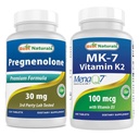 Best Naturals Pregnenolone 30 Mg & Vitamin K2(MK7) 与 D3 相配调制