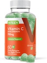Viteey Chewable Vitamin C Gummys for adderns - 700mg 额外力量免疫支持补充 - Vegan, Gluten Free - 60 Counter (英语).
