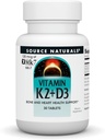 天然维生素K2 + D3 Bone & Heart Health Complex - 含维生素D3,维生素K2(MK-7)和钙-30片