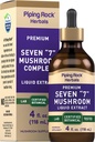 管道摇滚蘑菇复合液滴 QQ 4 Fl Oz QQ 7 in 1 Maitake, Shiitake, Reishi, Chaga, Cordyceps, Lion's Mane & Oyster 蘑菇 QQ Vegetarian Tincture QQ Non-GMO, Gluten Free