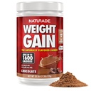 Naturade - All Natural Weight Gain Drink Mix - Gluten Free, 美味味,每服1600卡路里 - Mass Gainer w/Carbohydrates & Protein - 巧克力,20.3 Ounce (12服).