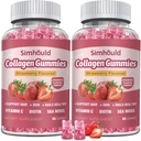 2 Packs Vegan 2500Mg Collagen Gummys for Women Antiging, Skin, Hair Nails, Collagen Type 1 and 3, Biotin, Sea Moss for Men - 无糖, Non-GMO, 120 Collagen 补充 Gummys