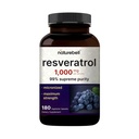 Nature Bell Resveratrol 补充 1000 mg Per-Service,180 Veggie Capsules,99%纯跨Resveratrol,非GMO
