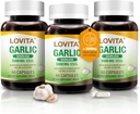 Lovita 无奥多力大蒜笼盖, 5000mg新鲜大蒜笼盖, 1.25% Allicin 提取, 支持心脏, 血压, 胆固醇和免疫系统, 非GMO, Gluten-Free, 180 Vegan Capsules