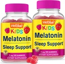 WellYeah Kids Melatonin Gummies 1 mg (2 Pack) - Drug-Free Sleep Aid Gummy Supplement, Sleep Support for Kids - Gluten Free, Gelatin Free, Non GMO, Vegetarian - Natural Sourced Flavor - 60 Gummies