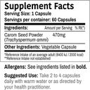 DR WAKDE'S Carom Seed Capsules (Celery Seed, Ajwain, 60 Veg Caps, Plant-Based Supplement, Ayurvedic Herb, All Natural, Vegan)