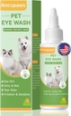 Eye Drops for Dogs & Cats: Pet Eye Wash to Soothe Allergy & Irritation - Dog Eye Drops to Relieve Dry Eyes Pink Eyes - Pet Tear Stain Cleaner - Suitable for All Animals