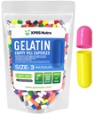 XPRS Nutra 大小 3 空盖子 - 100 空盖子 Capsules - Pills DIY Capsule 填充 - Do-It - Yourself 的纯波文 Pell Gel 补品(多色)