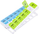 AUVON 每周药丸组织者 2 Times a Day Arthritis Friendly with Spring Open Design, BPA Free 7 Day AM PM Pill Box case 大型单独比对持有9枚鱼油, 补充, 药品