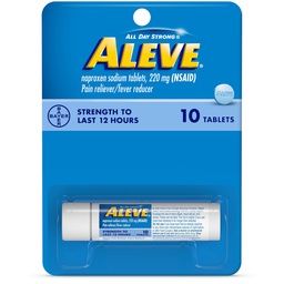 与 Naproxen Sodium 220mg NSAID 疼痛 ReliverFever 减速器的 Aleve 板块, 10 个计数器