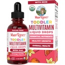 玛丽·鲁斯组织 Cocomelon Toddler Kids 配有铁的多维他命支持 托德勒维他命 USDA有机 免糖的多维他命液滴 儿童年龄的多维他命 1-3 + Vegan 1 Fl Oz