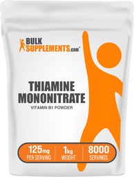 Bulk 补编.com 锡亚胺单硝酸盐粉 - 维生素B1粉,锡亚胺B1 补充剂 - B1 维生素,无葡萄糖,每服125毫克,5kg(11磅)(包5)