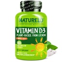NATURELO 维生素D - 5000 IU - 以Lichen为原料的植物 - 天然D3 免疫系统补充剂,骨骼支持,联合健康 - 高概率 - Vegan - 非GMO - Gluten Free - 180盖