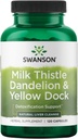 Swanson Milk Thetle, Dandelion & Yellow Dock - 草药肝脏支持补充剂 - 自然补充剂帮助维持总体健康和福祉 - (120 Capsules) 1 Pack
