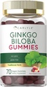 Carlyle Ginkgo Biloba 300mg 70 Gummys | 45:1 叶片抽取 | 与桃子 Raspberry Flavor | Vegan, Non-GMO, Gluten Free Supple Supplement | | | | |