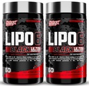 Nutrex Research Lipo-6 Black Ultra 集中热致性脂肪燃烧器补充剂,增加重量损失,能量和强度聚焦 120 减肥药