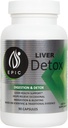 最大支持 Epic Black Label Liver Detox 饮食补充 - 90 Capsules 包装有像 Artichoke 提取、牛奶硝酸盐、涡轮、铁和钙等天然成份
