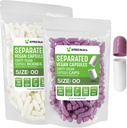 XPRS Nutra Vegan 大小 00 分离的盖子 - 100 个在袋中分离的 Premium 空盖子 - 00 用于 DIY 补充填充的 Pills (Lavender/ White)