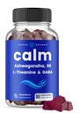 NutraChamps Calm Gummys, 压力Gummys 与 Ashwagandha, L-Theanine, GABA, Vitamin B6 & Lemon Balm, 支持Mood, 聚焦和压力救济, 天然莓, 90 Gummys 的 压力Gummys 补充