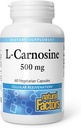 自然因素,L-Carnosine 500毫克,支持健康衰老、肌肉和脑功能,食物补充,60个胶囊(60份服务)