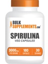 Bulk Assupports.com Spirulina Capsules - Green Superfood Supplements, Spirulina Supplements - Vegan, 6 Capsules per Service, 180 Counter (Pack of 1).
