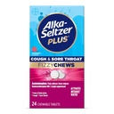 Alka-seltzer Plus Cough & Sore Throat Fizzy Chews, No Water needed, On The Go Sore Throat Relief for adds, Raspberry Flavor, 24 Counter 互联网档案馆的存檔,存档日期2013-03-04., p.