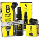 熊熊俱乐部 Premium Derma Roller & Biotin 熊熊生长维生素喷雾器 - Micro needle Roller for Men and Women 配有 540 泰坦姆 微型需求器 - Beard Roller & Beard Oil for Face, Body and Scalp