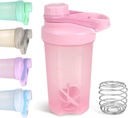D.Y.A 16oz Shaker瓶,Leak Proof Sports Shaker Cups for Protein Shakes, Shaker Bottle for Pre Workout and Travel to Go, BPA 自由与轻松清洁蛋白 Shaker瓶, Pink