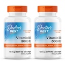 最佳医生(2包) 维生素D3, 125 mcg (5000 IU), 360 Softgels