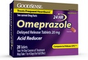 GoodSense Omeprazole 延迟释放片 20 mg,用于频繁心脏灼伤治疗的胃酸减少剂,28 counter