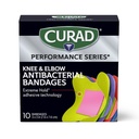 CURAD 性能系列 IRONMAN 抗菌带, 极端持有粘附技术, Knee & Elbow 3英寸 x 3英寸, 10 个伯爵, 切片理想, 碎屑, 运动, 以及积极生活方式