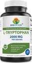 Brieofood L-Tryptophan 每架服务 - 120平板 - 支持Poisitive Mood & Relaxation