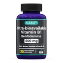 VANI 500MG Benfotiamine 配有 B1, 5X Time Fat & 水溶性 Thiamine B1 补充 – 第三方测试,无 Gluten (120 Capsules)