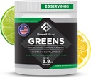 Fossil Fuel Super Greens Powder Premium Superfood | 40+ Organic Nutrients | Green Veggie Whole Foods, Wheatgrass, Spirulina, Kale for Energy, Gut Health, Detox Cleanse (20 Servings)