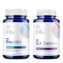 Biocidin Capules和GI Detox+Binder Bundle - 支持生物膜的拆解、健康解毒和用植物学、Zeolite和活化炭处理