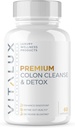 VITALUX ##1 高精精醇清洁和解毒 + 增强消化,Gut健康, 降低Bloating + 超剂量公式 w/ 10强成份 + 3 党测试 + 美国制造 - 60 Capsules
