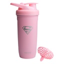 Smartshake DC COMICS Reforce 无锡 蛋白质 摇摆瓶900 ml → 30 oz - 防漏螺丝上 Lid - BPA 自由 - Unisex - 非绝缘 - 超级女孩 Logo