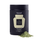 WelleCo The Super Elixir Daily Greens Powder, Probiotic drink mix with full Foods, Gluten Free, Vegan Gut Health Powder, Energy, 豁免,健康皮肤, 头发和钉子(300g, 无味) Jar