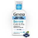 Genexa Clean Cold & Flu Relief, Dye Free, 0% 人工添加剂,身体疼痛严重日间药物,咳嗽,冷和流感,头痛,发烧,胸腔摄入,有机蓝莓 Flavor, 6 fl oz