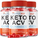 rize 实验室 - RapidFit Keto ACV Gummys for Advanced Wight Loss with Apple Cider Vinegar 补充剂 帮助减少贝利脂肪以获得额外力量(180 Gummys)