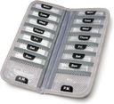 AM/PM Bi-Folding Pill 组织者+ OTC药物补充案例,处方+维生素 - 14 标签 周一-周日幻灯片 锁邮袋,灰色旅行药箱