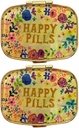 2 Packs Vintage Pill Organizations 金属复古药盒 Cute Pilles 用于购买/Pocket 便携式药箱的病例 持有维生素/Tylenol/补充剂/药剂/餐桌(内有镜子的快乐药箱)