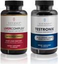 VITASEI Liver Cleanse Detox & Reference, Liver Complex Capsules for Women & Men (60 Capsules) + Testronix Booster for Men (60 Capsules) (英语).